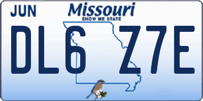 MO license plate DL6Z7E