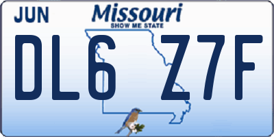 MO license plate DL6Z7F