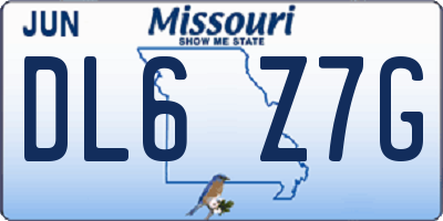 MO license plate DL6Z7G