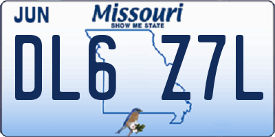 MO license plate DL6Z7L