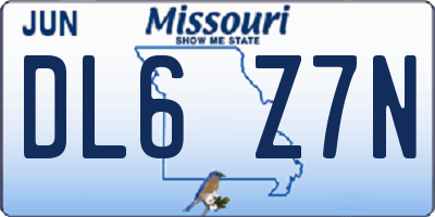 MO license plate DL6Z7N
