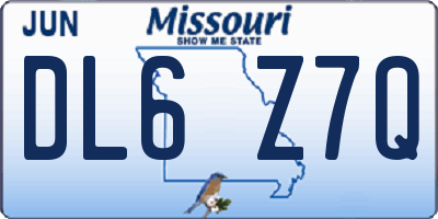 MO license plate DL6Z7Q