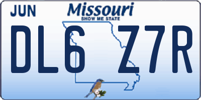 MO license plate DL6Z7R