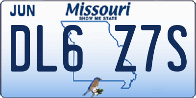 MO license plate DL6Z7S