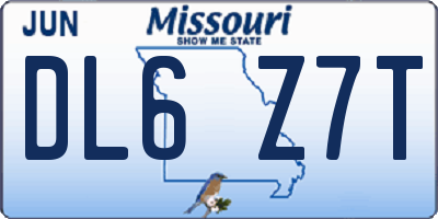 MO license plate DL6Z7T