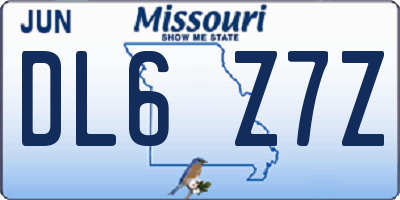 MO license plate DL6Z7Z
