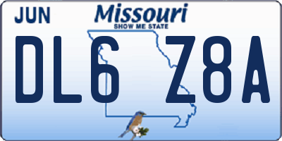 MO license plate DL6Z8A