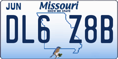 MO license plate DL6Z8B