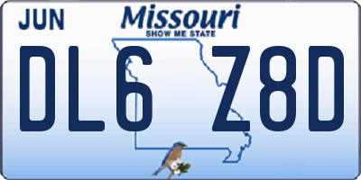 MO license plate DL6Z8D