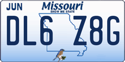 MO license plate DL6Z8G