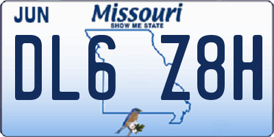 MO license plate DL6Z8H