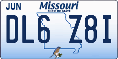 MO license plate DL6Z8I