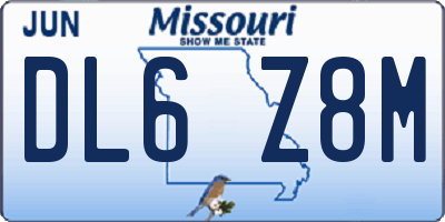MO license plate DL6Z8M