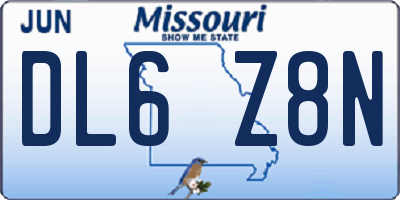 MO license plate DL6Z8N