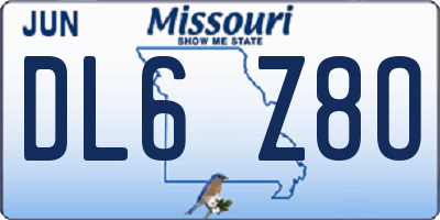 MO license plate DL6Z8O