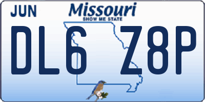 MO license plate DL6Z8P