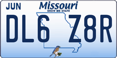 MO license plate DL6Z8R
