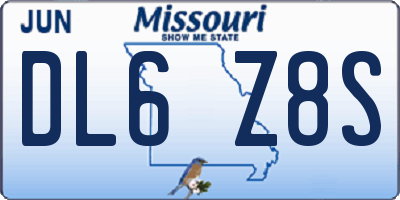 MO license plate DL6Z8S