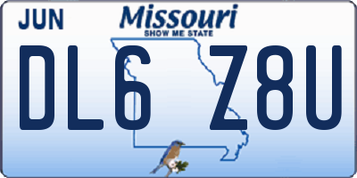 MO license plate DL6Z8U