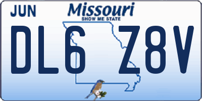 MO license plate DL6Z8V