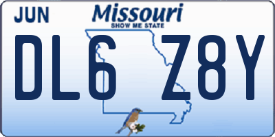 MO license plate DL6Z8Y