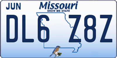 MO license plate DL6Z8Z