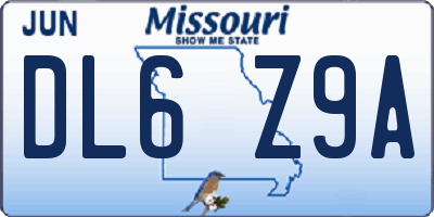 MO license plate DL6Z9A