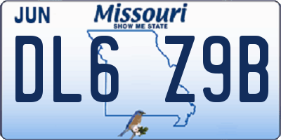MO license plate DL6Z9B