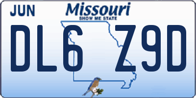MO license plate DL6Z9D