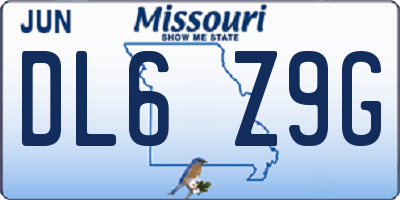MO license plate DL6Z9G