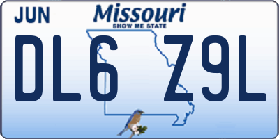 MO license plate DL6Z9L