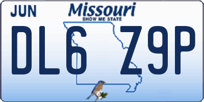 MO license plate DL6Z9P