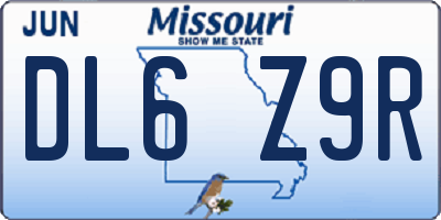 MO license plate DL6Z9R