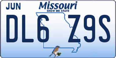 MO license plate DL6Z9S