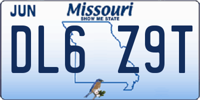 MO license plate DL6Z9T
