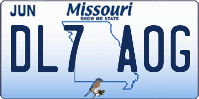MO license plate DL7A0G