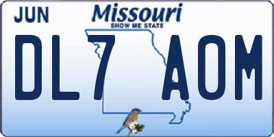 MO license plate DL7A0M