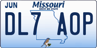 MO license plate DL7A0P