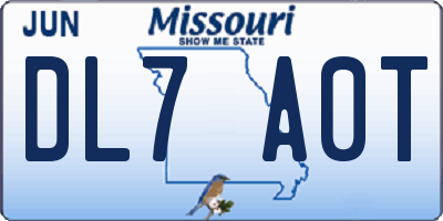 MO license plate DL7A0T
