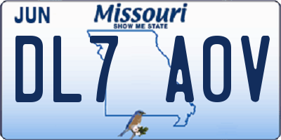MO license plate DL7A0V