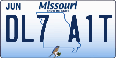 MO license plate DL7A1T