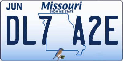 MO license plate DL7A2E