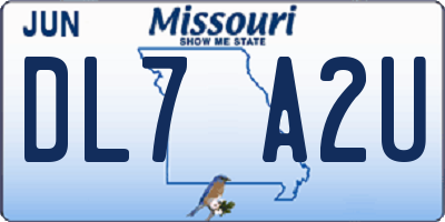 MO license plate DL7A2U