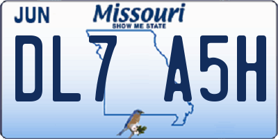 MO license plate DL7A5H