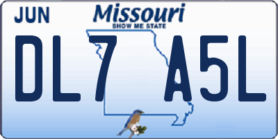 MO license plate DL7A5L