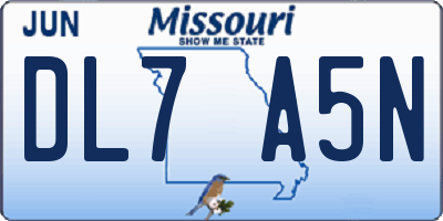 MO license plate DL7A5N