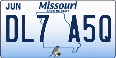 MO license plate DL7A5Q