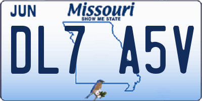 MO license plate DL7A5V