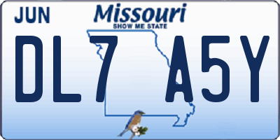 MO license plate DL7A5Y