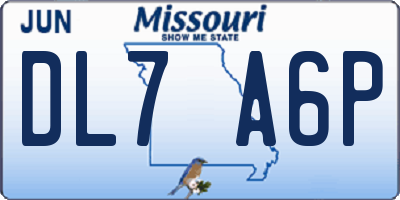MO license plate DL7A6P